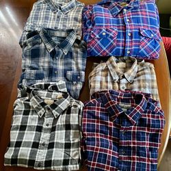 Men’s Size Large Flannel Button Down Shirts