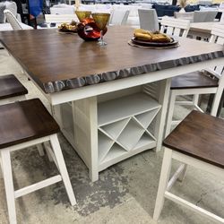 Pub Style Table With 4 Chairs & 2 Stools.  