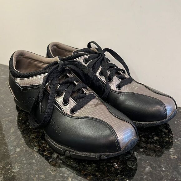 Ladies Golfstream E5000 Leather Spikeless Golf Shoes Khaki/black Size 8.5M 