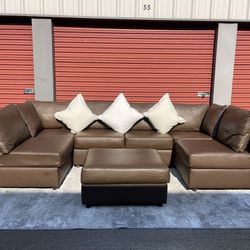 Brown Sectional Leather