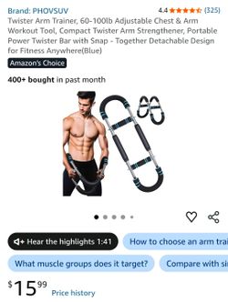 Twister Arm Trainer, 60-100lb Adjustable Chest & Arm Workout Tool - NEW