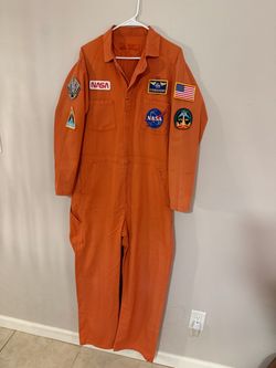 NASA Orange Flight Suit Costume with Patches