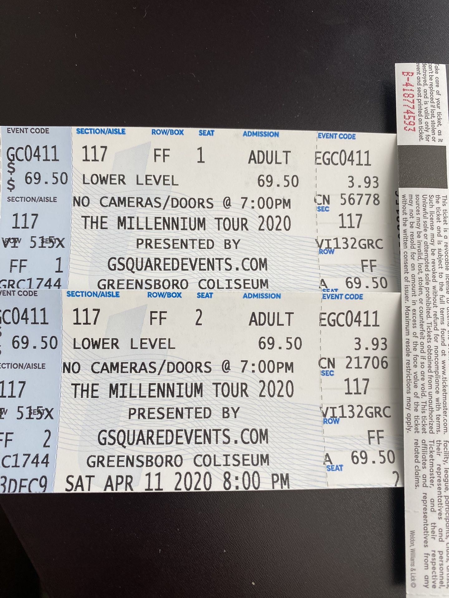 Millennium Tour Tickets!