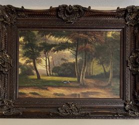 Canvas oil painting framed