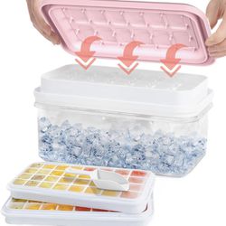 Silicone Ice Cube Tray with Lid and Bin for Freezer, 56 Nugget Ice Tray  with Cover, Container, Scoop, Stackable Flexible Safe Ice Cube Trays, BPA  Free for Sale in Queens, NY - OfferUp