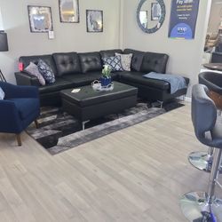 NEW BLACK MODERN SECTIONAL SOFA !!!!!