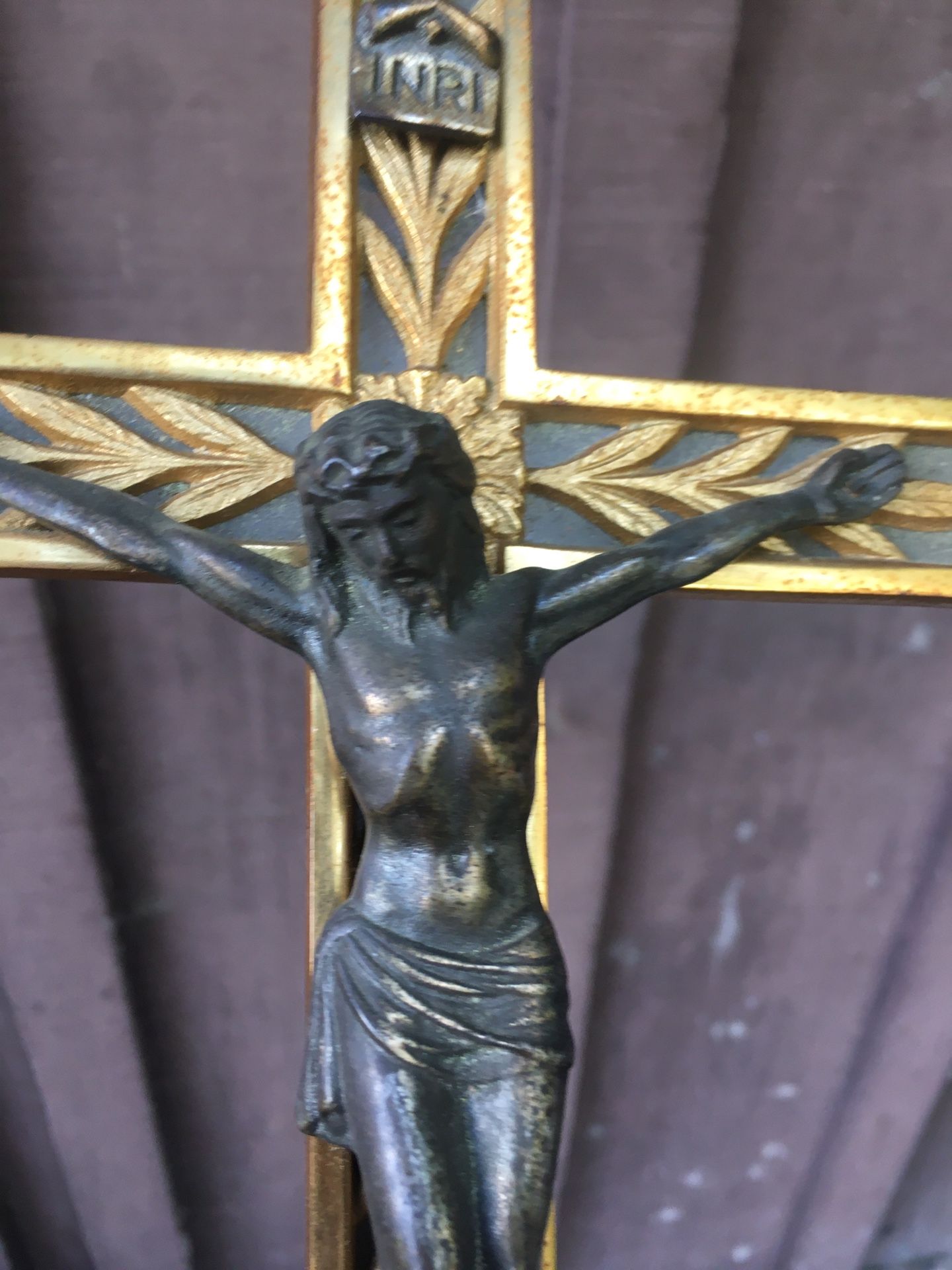 Vintage Metal Christ on Crucifix