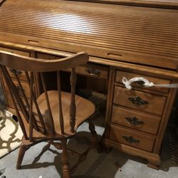 Roll Top Desk And Chair