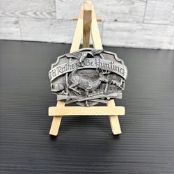 Id Rather Be Hunting Belt Buckle Rifle Deer Duck Hunter Vtg 1987 Siskiyou.GTA207
