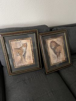 Home Interior Lion & Cheetah Decor