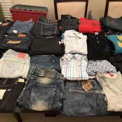 Men’s Mixed Clothing 70 Pc. Lot Many Premium Brands inc. 25 Prs. Jeans Some NWT Some Vintage