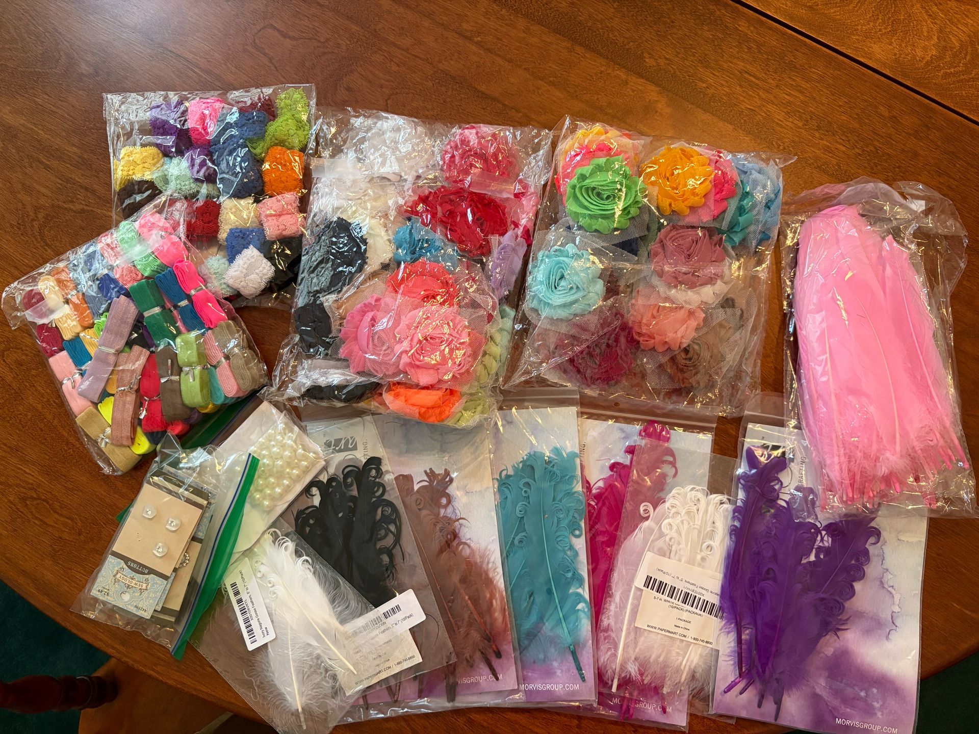 Box Of Feathers, Flowers, Elastic, Decoration