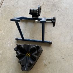 Bike Trainer And Front Wheel Block