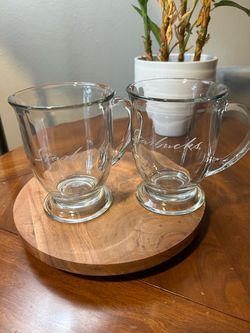 Starbucks Clear Glass Mugs Set of 2 (vintage)