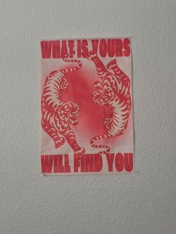 Tiger Yin Yang 70’s Art What Is Yours Will Find You Canvas Art Print