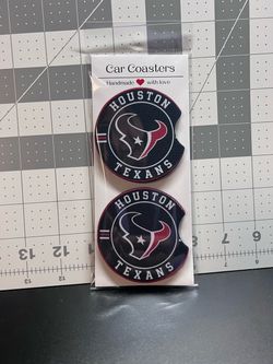 Houston Texans Handmade Car Coasters Set of 2