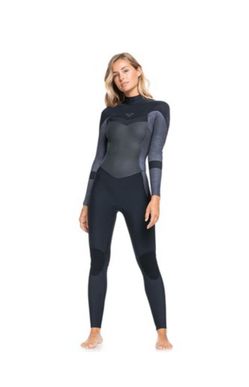 Roxy girls womens 3/2 Back Zip Full Body Wetsuit size 2