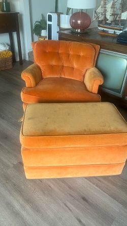 Vintage Chair and Ottoman