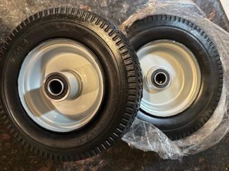 8-Inch Solid Tire Replacement - 2.50-4"Flat Free Tire and Wheel Heavy-Duty for Gorilla Carts, Yard Tractors, Wagons - Replacement Tires with 5/8" Bear