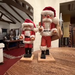 2 ZUBER West Germany Wooden Handmade Nutcracker w/Gift Bag 12” H & Branches 10”