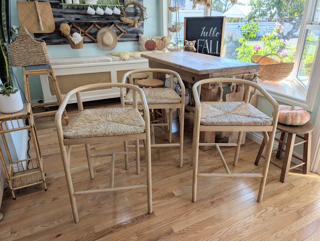 Barstools Counter Height, Set Of 3