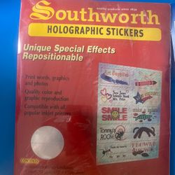 Southworth Holographic Sticker Sheets And Special Effects Inkjet Printer 8.5"X11 Full Sheet