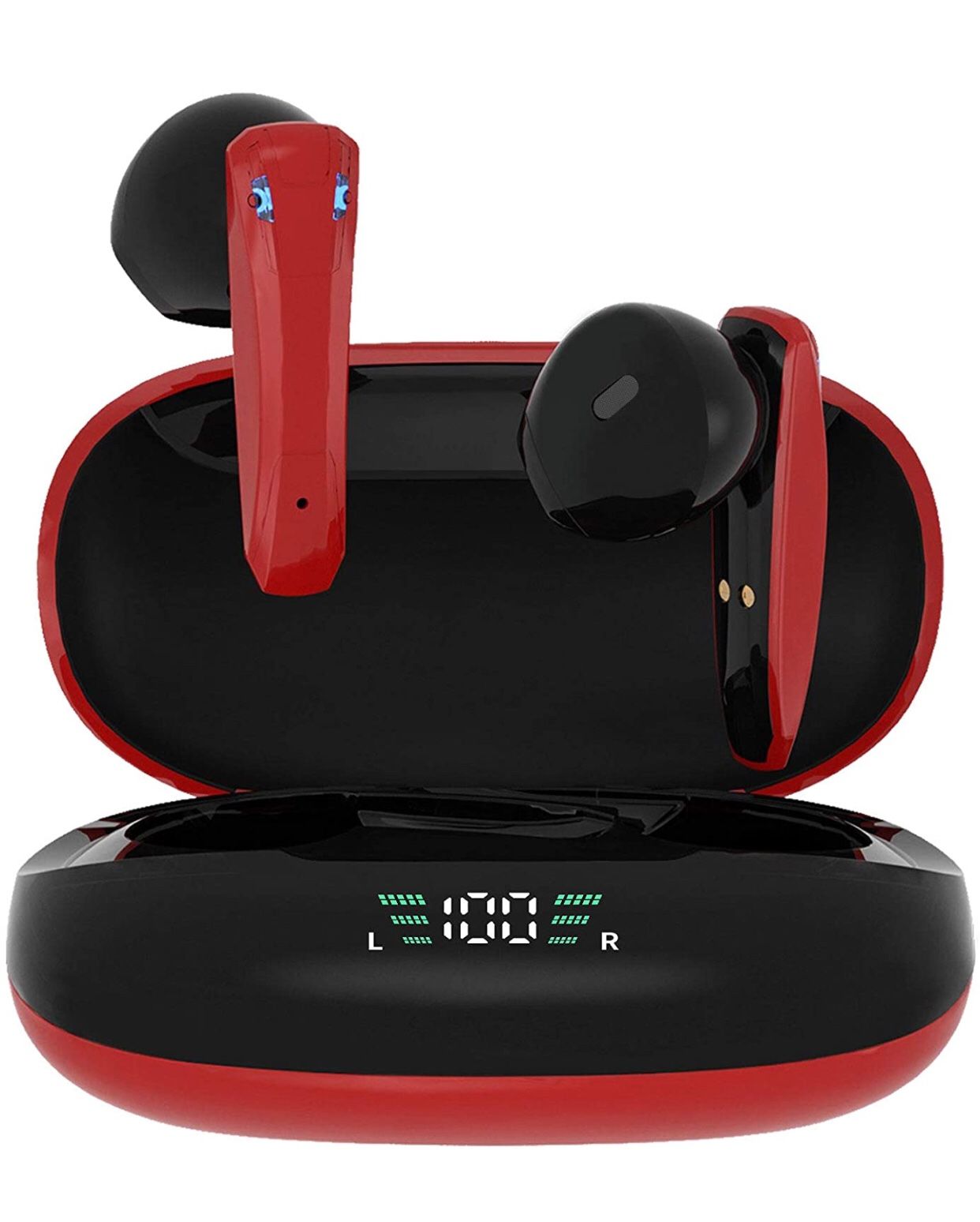 TWS Wireless Earbuds, Bluetooth Earphone Build in Mic, Premium Stereo Sound Smart Touch Control Headphone, 30H Work Time with Charging Case