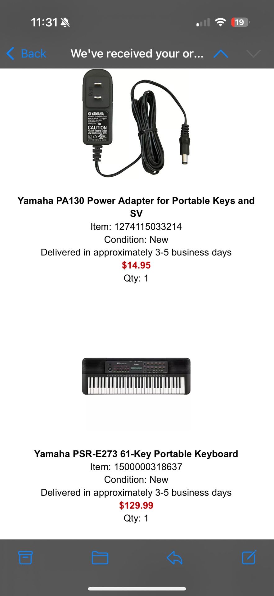 Yamaha PSR-E273 61-Key Portable Keyboard