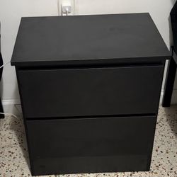 2 Drawer BLACK NIGHTSTAND 🛏️ 