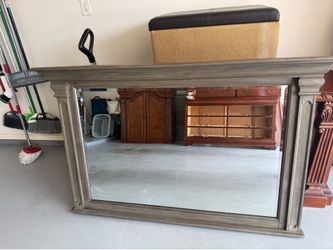 Gray wood mirror new $80