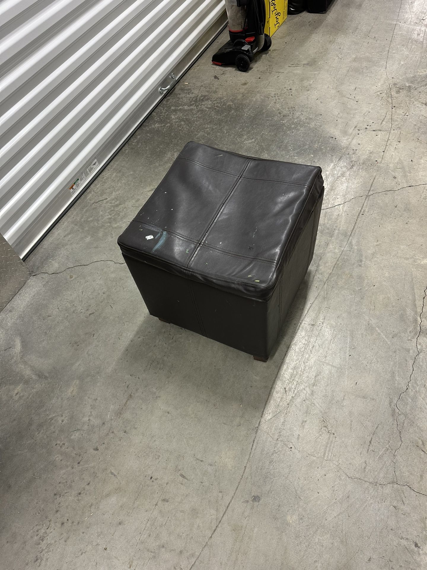 Black Leather Ottoman