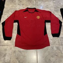 MANCHESTER UNITED 2002 2004 HOME SHIRT JERSEY LONG SLEEVE NIKE 184948 SZ L
