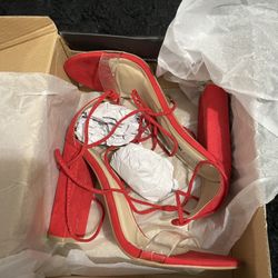 Fashion Nova Heels With Clear Strap 