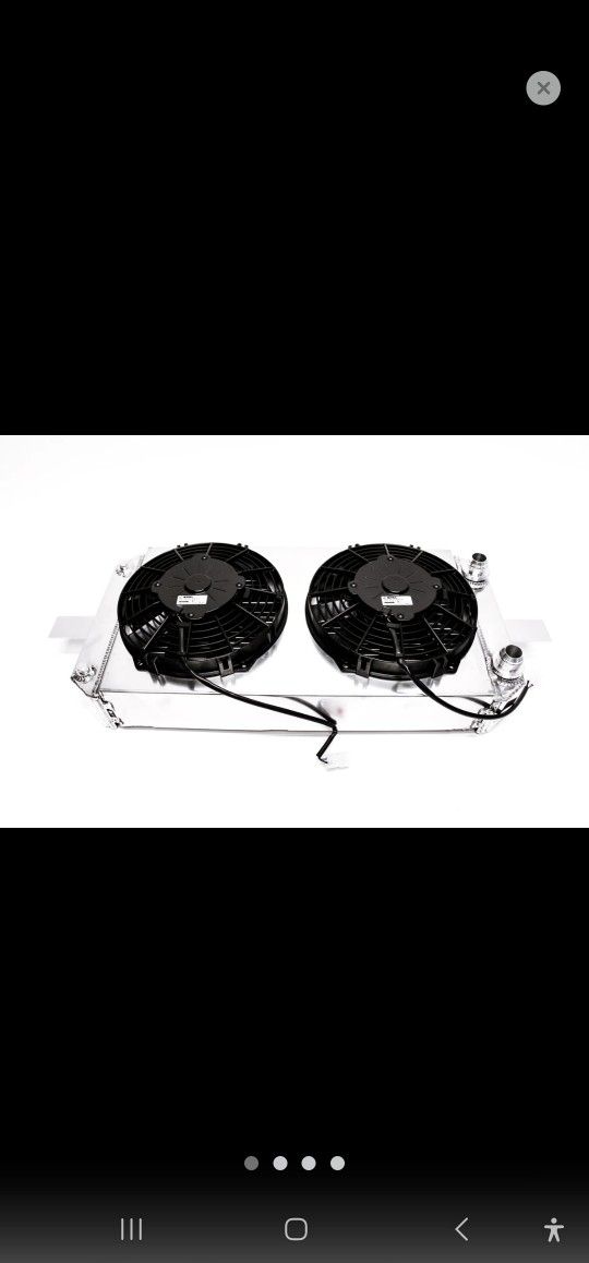 PLM Power Driven Tucked Radiator XL + 2 SPAL Fans Fits Honda B-Series, K-Series