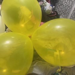 Yellow And White Balloons