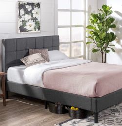 Full Size Bedframe Modern Upholstered Sturdy and Soft