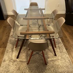 Glass Dining Table With 6 Chairs 