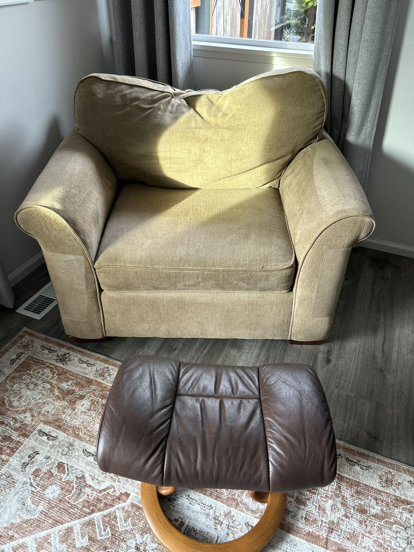 Oversized Chair and Ottoman