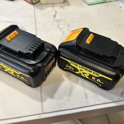 Two Dewalt-Compatible 20V XR Batteries (21700, 8.0Ah) — Both Need Repair