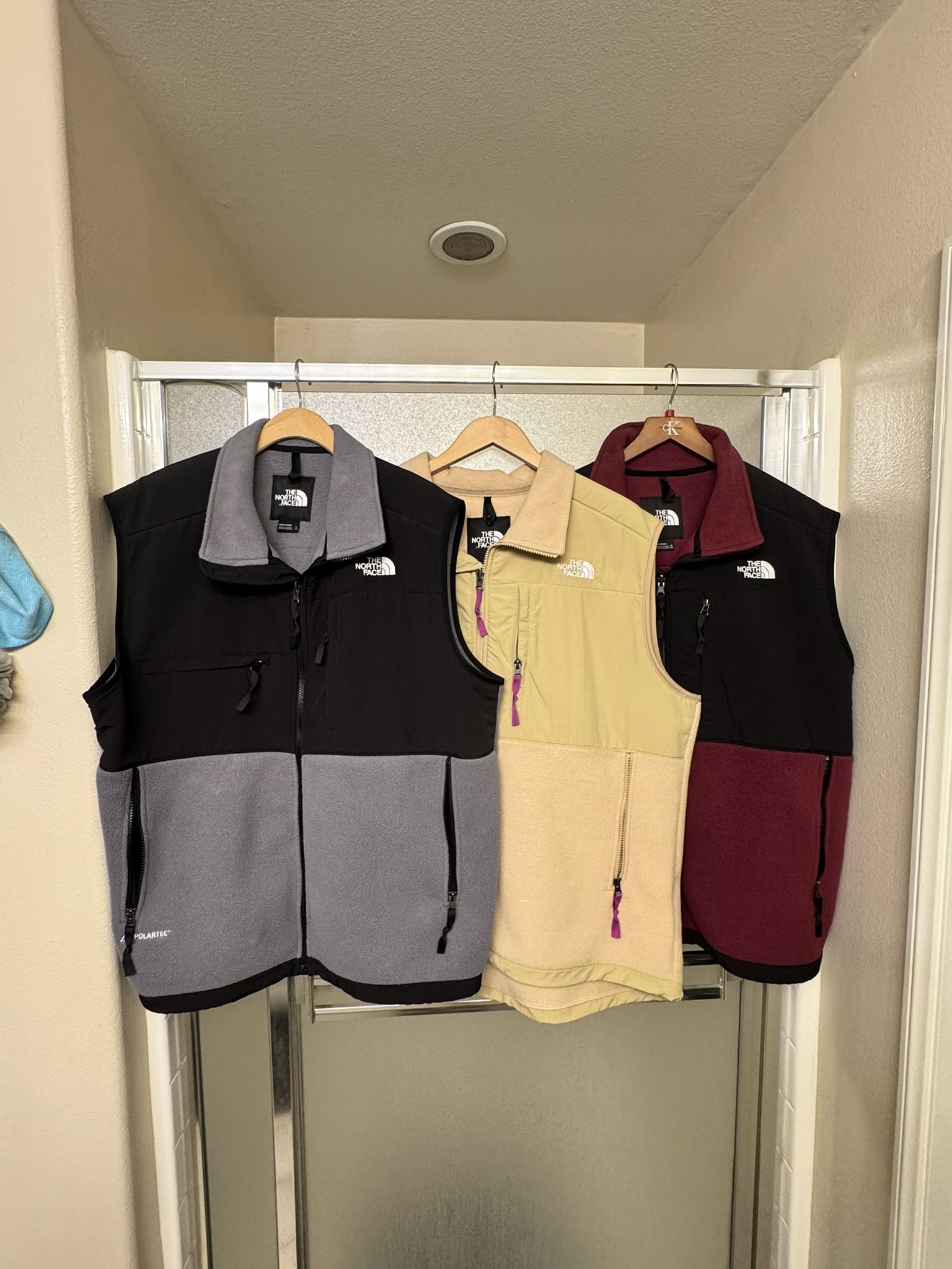 Three Lightly Used Men’s The North Face Denali Vest All Size Xl