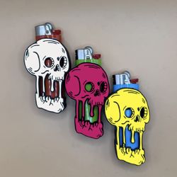 Bic Lighter holder skull New