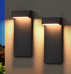 Modern LED Outdoor Wall Sconce (2-Pack)
