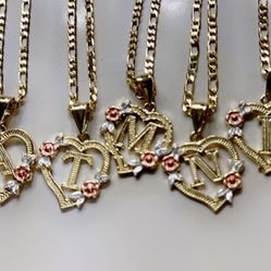 Necklace / Heart Initials Pendant 