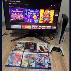 PlayStation 5 Slim System / Console - Ps5 Gaming Machine - Includes 6 Fun Games - Works Great - Good Condition. Trusted Seller with over 1000 five sta