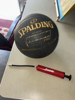 Basketball and basketball pump