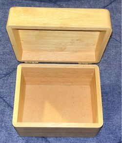 Small Wooden Box With A Hinged Lid