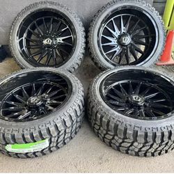 22X12 TIS 547B WHEELS RIMS 35" MT TIRES RAM 2500 3500 8x165.1 CHEVY GMC HD 8x6.5-WE FINANCE