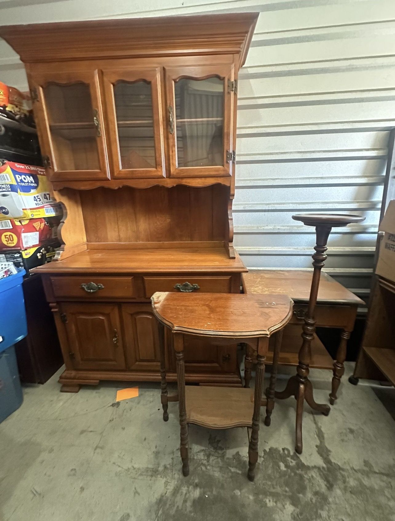 Antique China Hutch Cabinet Table