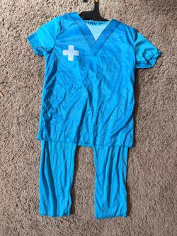 Blue Nurse Doctor Scrubs kids Halloween  Costume Set