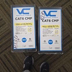 Cat6 Plenum Rated Cable. Two - 1,000' Boxes